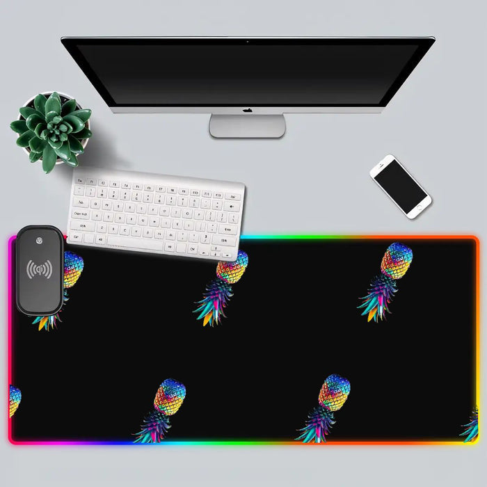 Colorful Pineapple Wireless Charging RGB Mouse Pad (9:4)