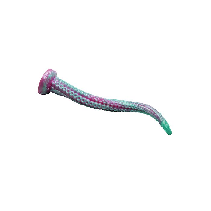 Colorful octopus-shaped toy on a white background