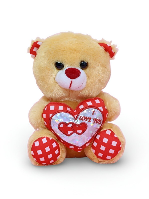 Cute 21 cm Red Teddy Bear with “I Love You” Heart – Soft Plush Toy Brown ST16176.