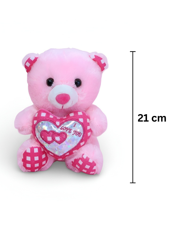 Cute 21 cm Red Teddy Bear with “I Love You” Heart – Soft Plush Toy Pink ST16176.