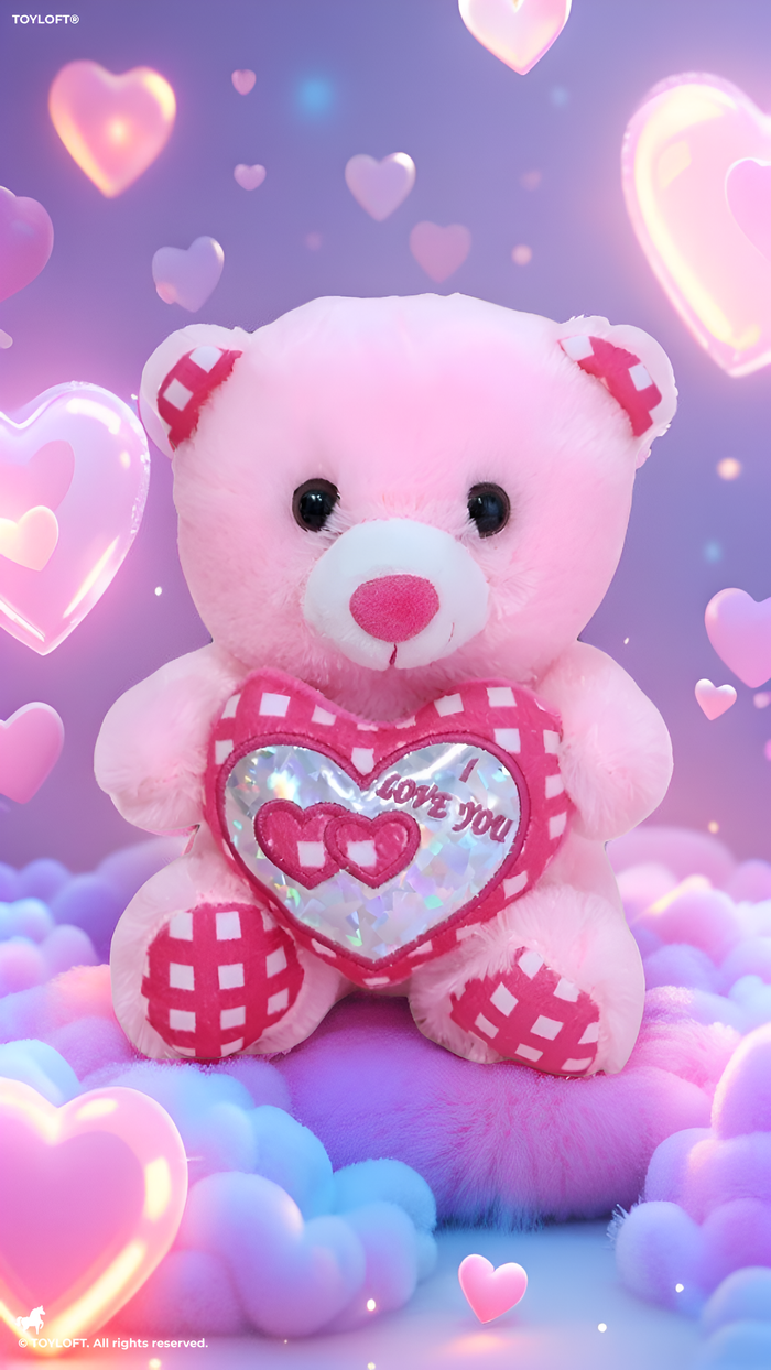 Cute 21 cm Red Teddy Bear with “I Love You” Heart – Soft Plush Toy Pink ST16176.