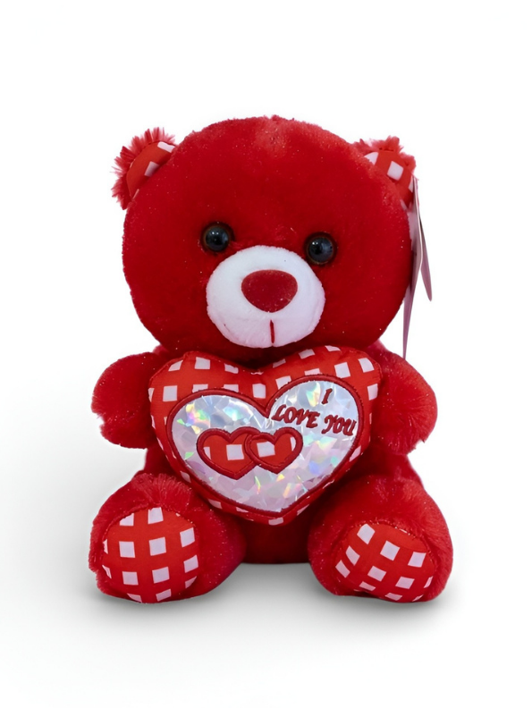 Cute 21 cm Red Teddy Bear with “I Love You” Heart – Soft Plush Toy ST16176.