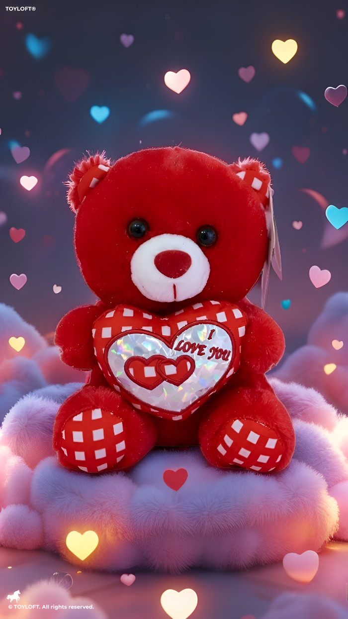 Cute 21 cm Red Teddy Bear with “I Love You” Heart – Soft Plush Toy ST16176.