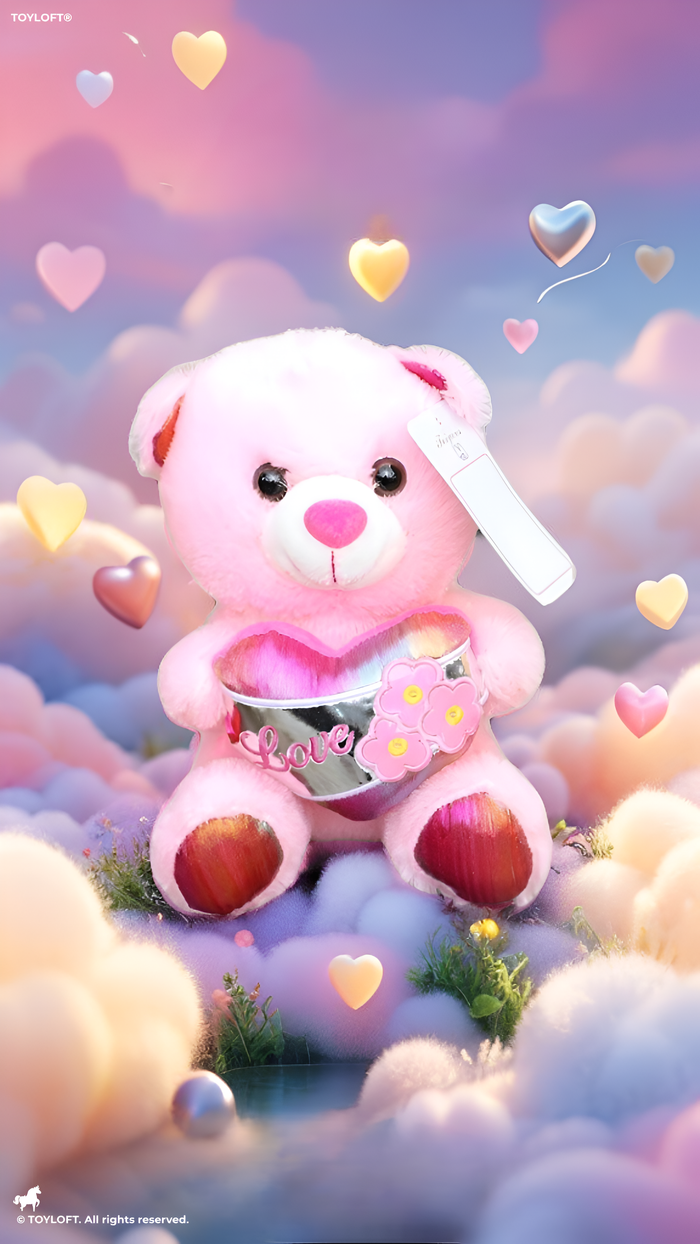 Cute 21 cm Teddy Bear with Metallic “Love” Heart Pink ST16172.