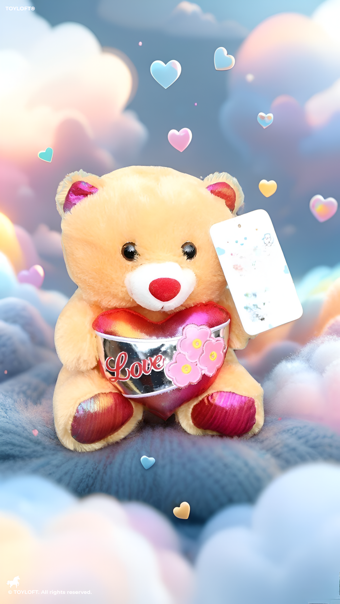 Cute 21 cm Teddy Bear with Metallic “Love” Heart ST16172.