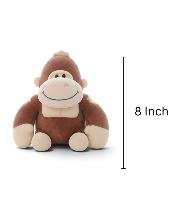 Cute 8-Inch Gorilla Stuffed Animal Plush Toy Brown ST11456.