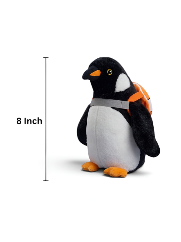 Cute 8-Inch Penguin Plush Stuffed Animal with Orange Life Preserver Backpack ST14754.