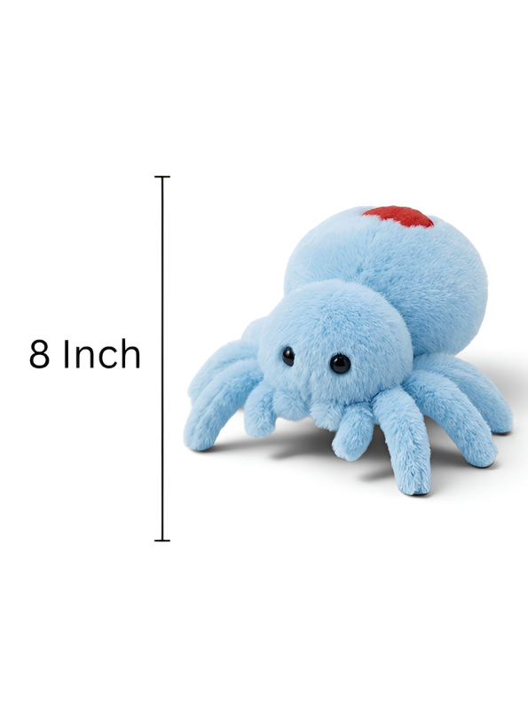 Cute 8 Inch Plush Spider Toy with Red Heart - Blue ST14126.