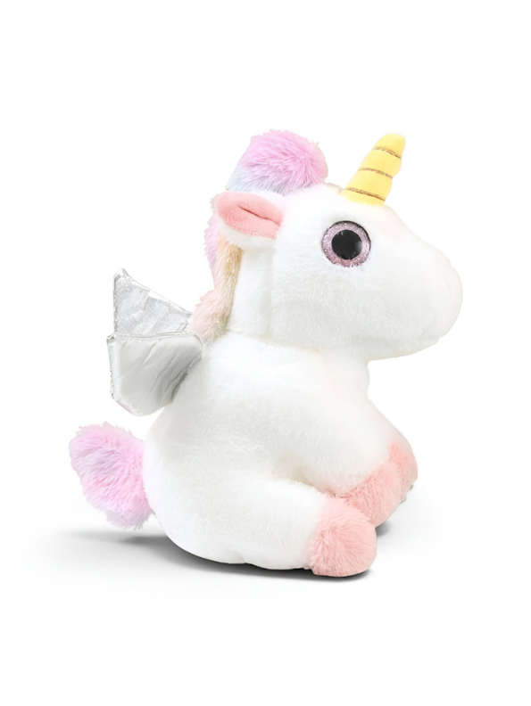 Cute 8-Inch White Unicorn Plush Toy with Silver Wings – Soft Winged Unicorn Stuffed Animal for Kids | Pastel ST11066