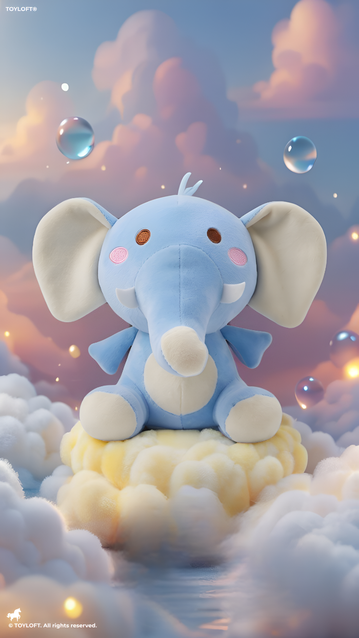 Cute Blue Elephant Plushie - 7-Inch Premium Soft Stuffed Animal Toy for Kids ST16476