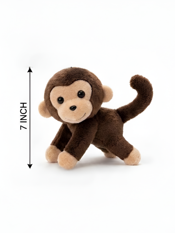 Cute Brown Monkey Plush Toy – 7-Inch Soft Stuffed Animal for Kids & Toddlers ST11917