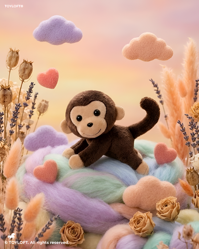 Cute Brown Monkey Plush Toy – 7-Inch Soft Stuffed Animal for Kids & Toddlers ST11917