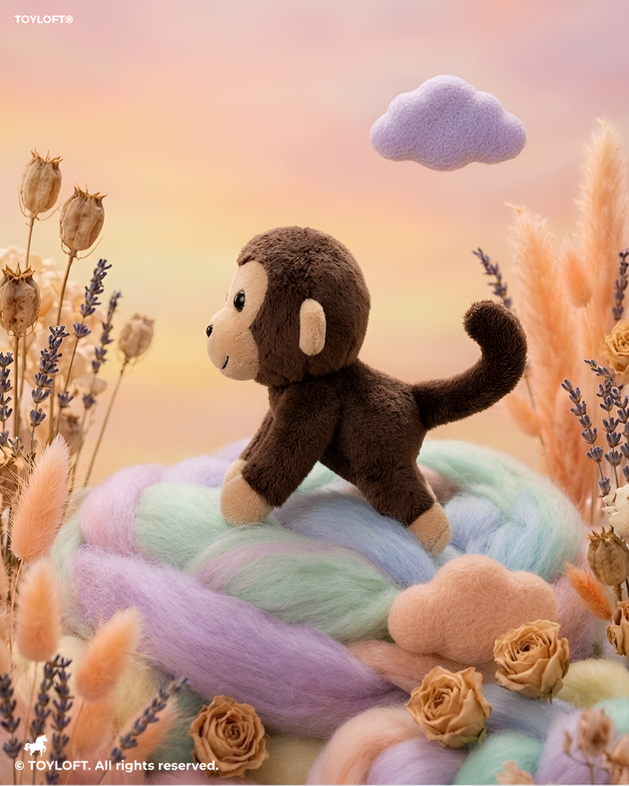 Cute Brown Monkey Plush Toy – 7-Inch Soft Stuffed Animal for Kids & Toddlers ST11917