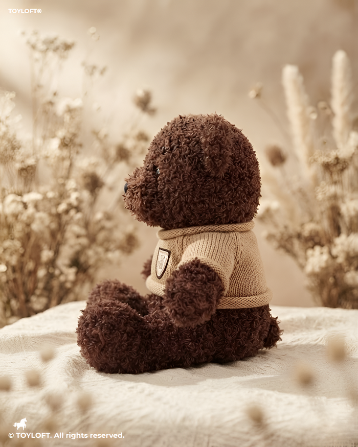 Cute Brown Teddy Bear in Knitted Sweater Plush Toy | 8" Soft Toy For Kids ST14573