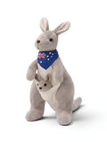 Cute Kangaroo Plush with Baby Joey in Pouch – Light Grey 8-Inch Stuffed Animal Soft Toy ST11554