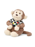 Cute Monkey Plush Toy with Checkered Shirt and Colorful Patches ST11994.