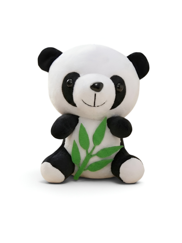 Cute Panda Plush Soft Toy with Bamboo Leaf 7 Inch – ST12515.