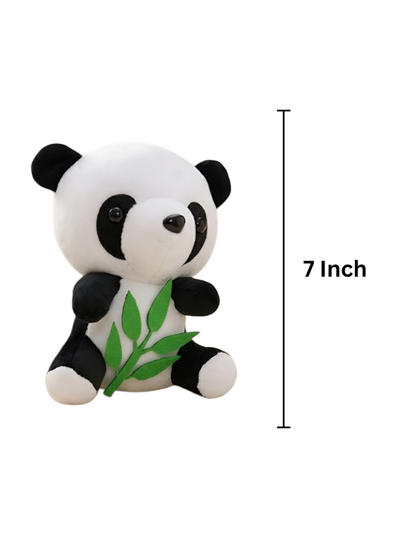 Cute Panda Plush Soft Toy with Bamboo Leaf 7 Inch – ST12515.