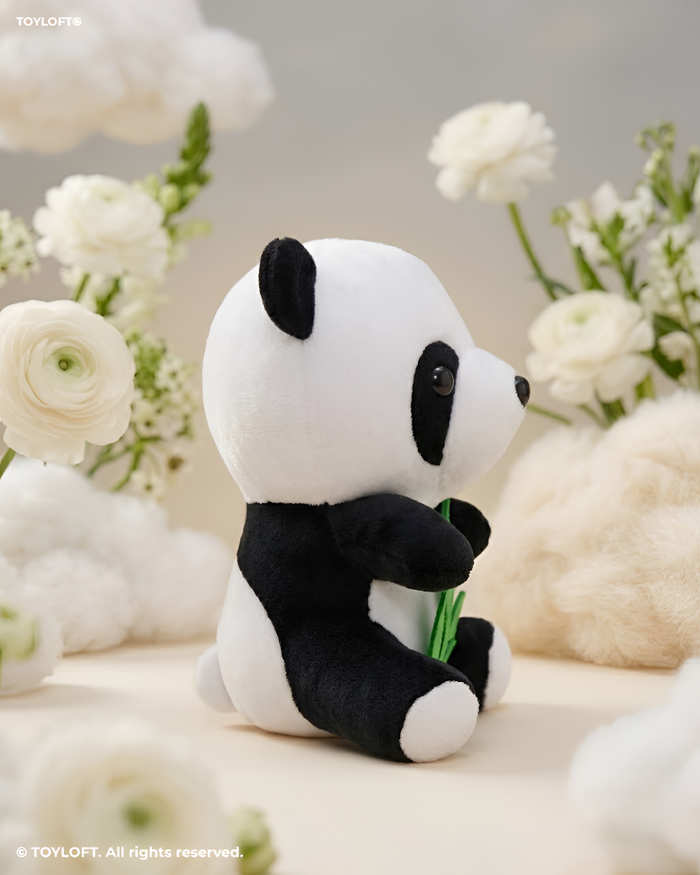 Cute Panda Plush Soft Toy with Bamboo Leaf 7 Inch – ST12515.