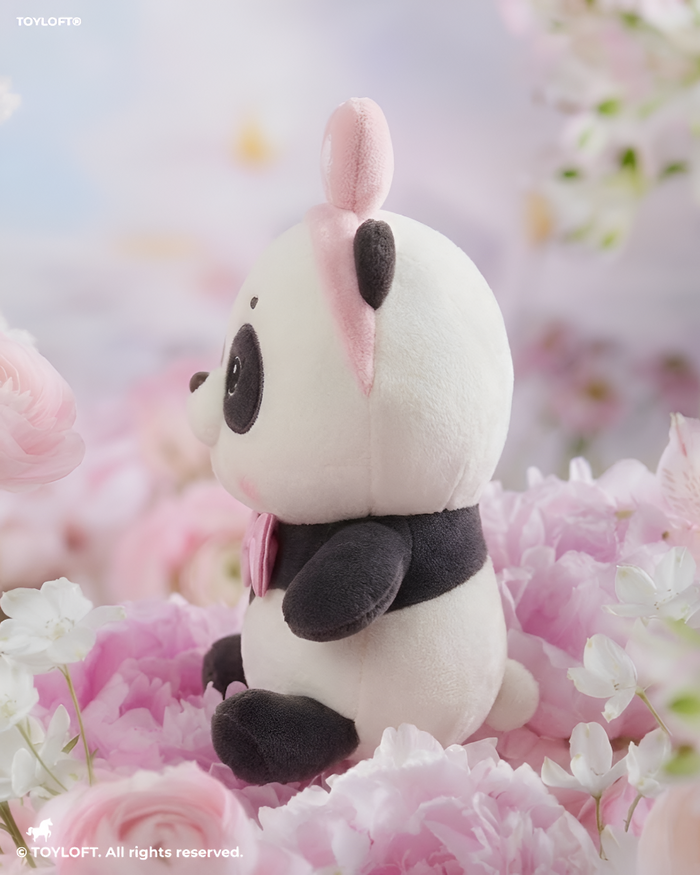 Cute Panda Plush Toy with Pink Heart Headband & Bow Tie - 8" Soft Stuffed Animal ST15762