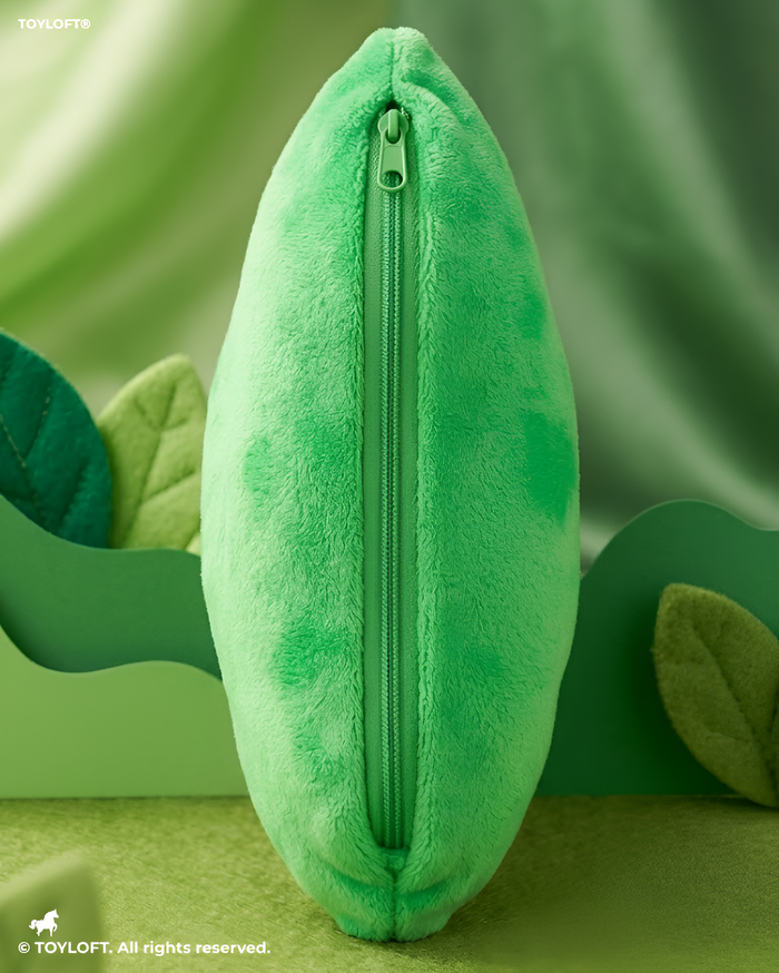 Cute Pea in a Pod Plush Toy 25cm – Soft Stuffed Vegetable Pillow with 3 Removable Peas Green ST14493.