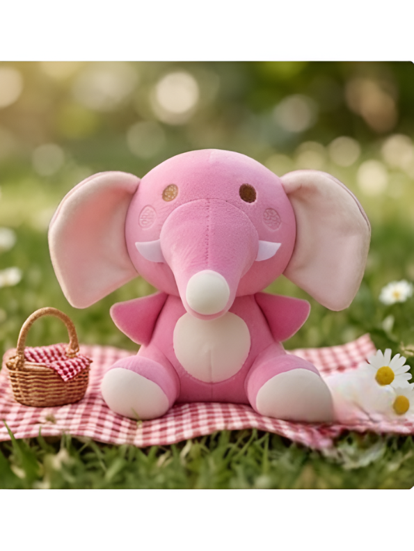 Cute Pink Elephant Plushie - 7-Inch Premium Soft Stuffed Animal Toy for Kids ST16476