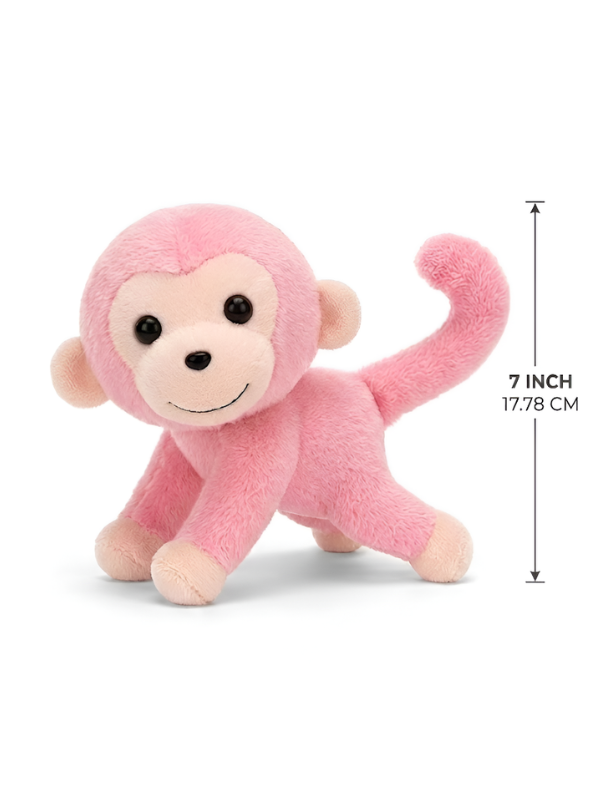 Cute Pink Monkey Plush Toy – 7-Inch Soft Stuffed Animal for Kids & Toddlers ST11917