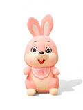 Cute Pink plush bunny with bib | soft Toy stuffed animal for babies and kids ST14142