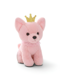 Cute Pink Puppy Soft Toy with Gold Crown & Pink Rruff – 8-Inch Stuffed Animal Plushie for Kids and Girls ST11091