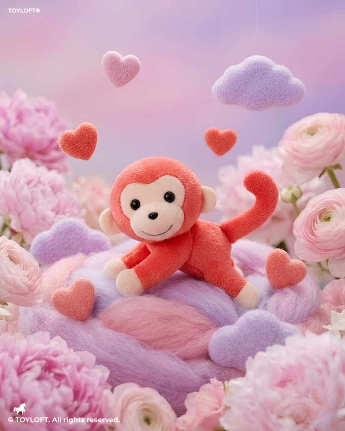 Cute Red Monkey Plush Toy – 7-Inch Soft Stuffed Animal for Kids & Toddlers ST11917