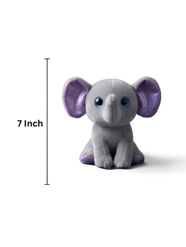 Cute Teal Elephant Soft Toy – 7 Inch Plush Stuffed Animal Grey ST11907.