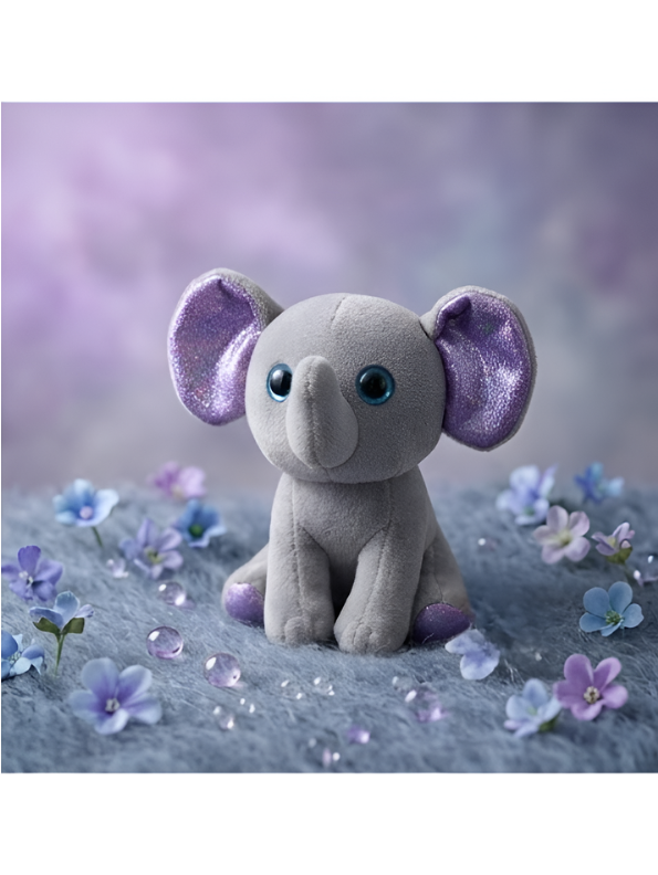 Cute Teal Elephant Soft Toy – 7 Inch Plush Stuffed Animal Grey ST11907.