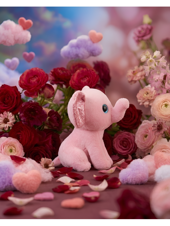 Cute Teal Elephant Soft Toy – 7 Inch Plush Stuffed Animal Pink ST11907.