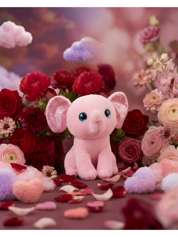 Cute Teal Elephant Soft Toy – 7 Inch Plush Stuffed Animal Pink ST11907.