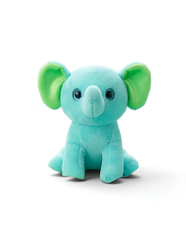 Cute Teal Elephant Soft Toy – 7 Inch Plush Stuffed Animal Turquoise ST11907.