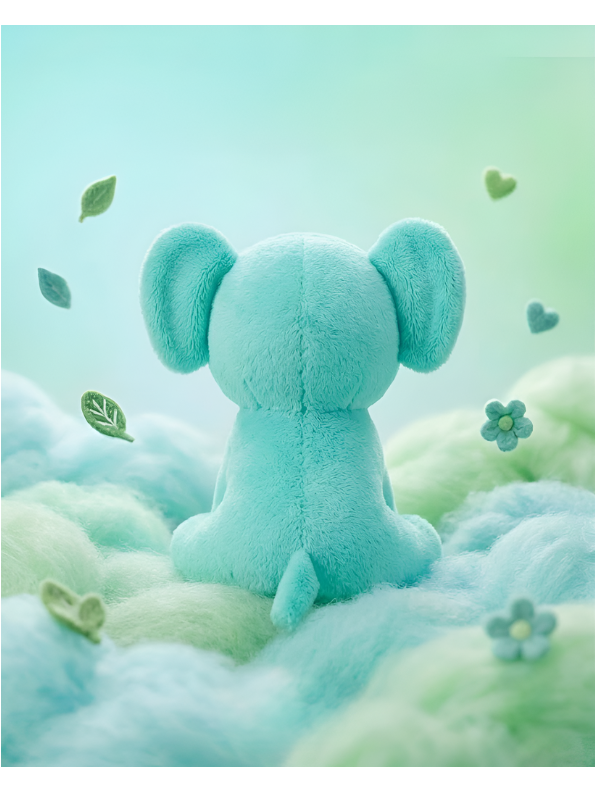 Cute Teal Elephant Soft Toy – 7 Inch Plush Stuffed Animal Turquoise ST11907.