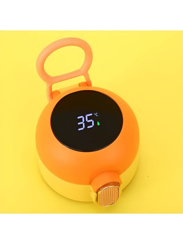 CuteQuack - Cute Duck Print Temperature Water Bottle for Kids | 450ml Stainless Steel Push Button Flask NOV8340.