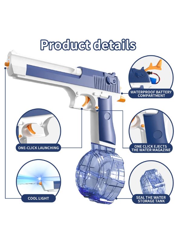 CY041 StreamBlaze TurboJet Waterproof Electric Water Gun – High-Powered, Battery-Operated Soaker for Epic Water Battles.
