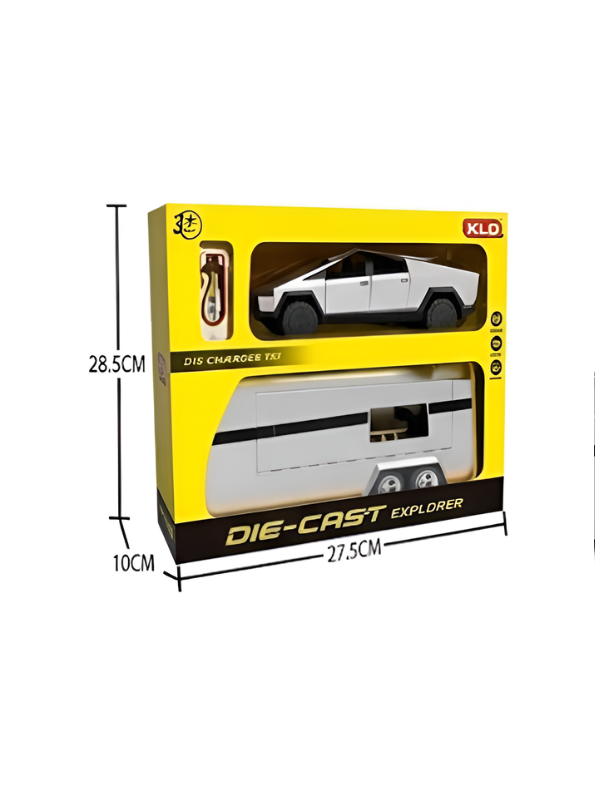 Cybertruck Diecast Car 1:32 Scale with Detachable Camper Trailer & Charging Station Gold TV5518.