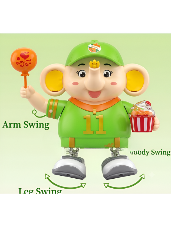 Dancing Elephant Toy with LED Lights and Music, 2-Gear Adjustable Interactive Crawling & Walking Animal Toy TV7369