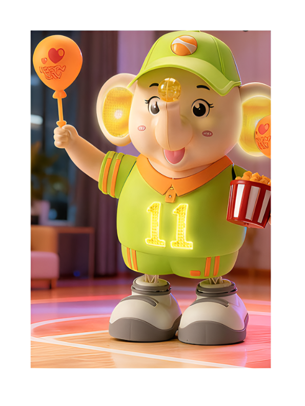 Dancing Elephant Toy with LED Lights and Music, 2-Gear Adjustable Interactive Crawling & Walking Animal Toy TV7369