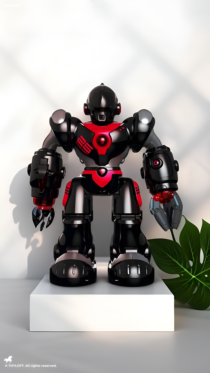 Dancing Hero President Robot Toy With Music & 3D Lights - Black (MS-M-27)