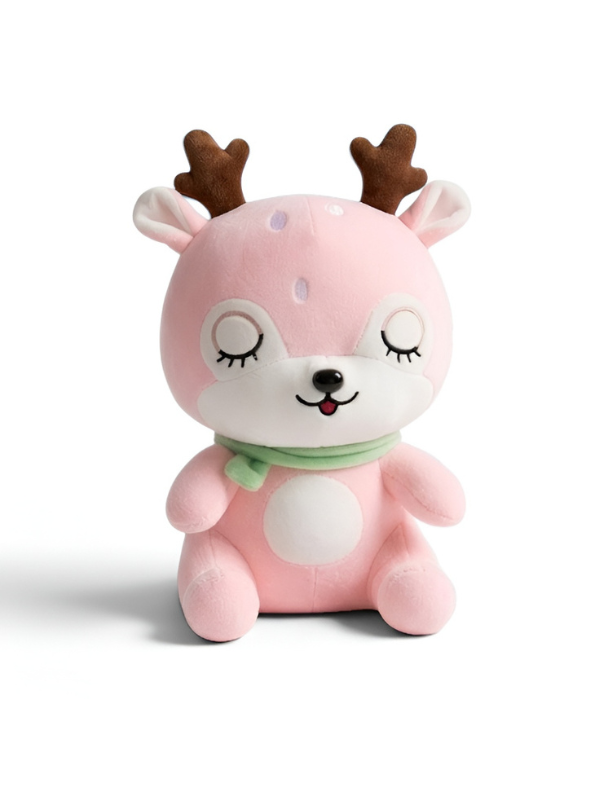 Deer Plush Toy – 10-Inch Cute Pink Soft Stuffed Animal with Scarf for Kids and Toddlers ST11473