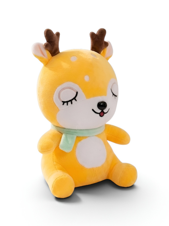 Deer Plush Toy – 10-Inch Cute Yellow Soft Stuffed Animal with Scarf for Kids and Toddlers ST11473