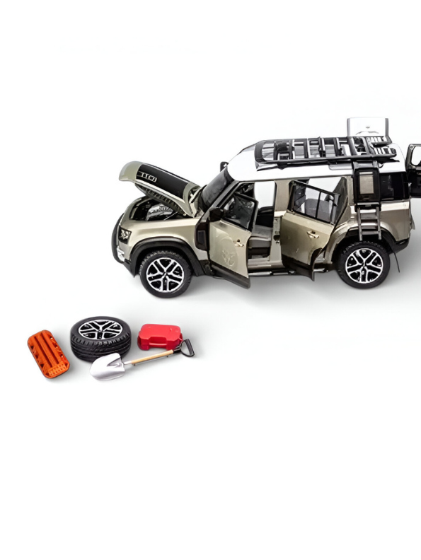 Defender Diecast Car 1:22 Scale with Roof Rack Accessories – Detailed Metal Model SUV TV139.