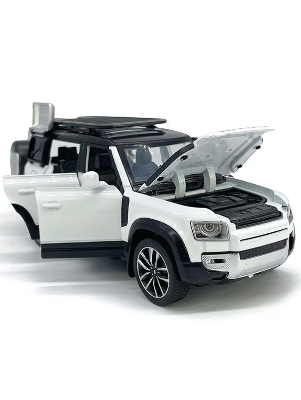 Land Rover Defender Metal Diecast Car - White - Scale 1:32 - Toyloft