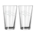 Denver Broncos Glass Pint Frost Design 2 Piece Set-0