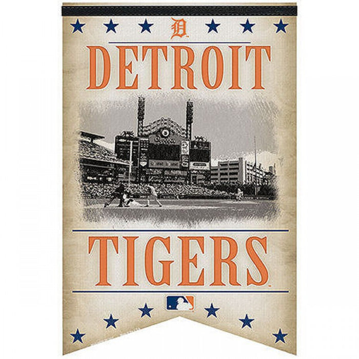 Detroit Tigers Banner 17x26 Pennant Style Premium Felt Stadium Design-0