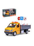 Die-Cast Alloy Maintenance Truck Toy 1:43 with Lights & Sounds and Traffic Accessories MD2981.