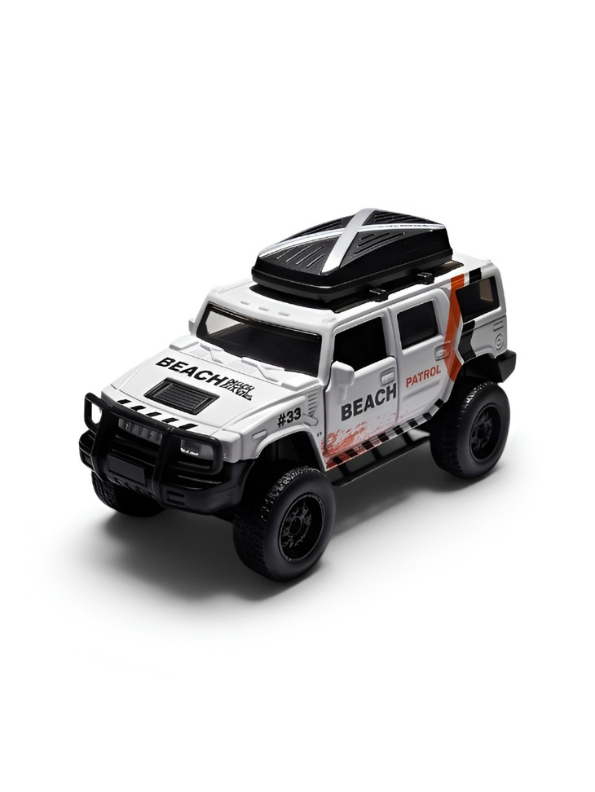 Diecast Jeep Wrangler Rubicon Off-Road - White 1:36 Scale Toy Car with Openable Doors and Roof Rack LMI12403